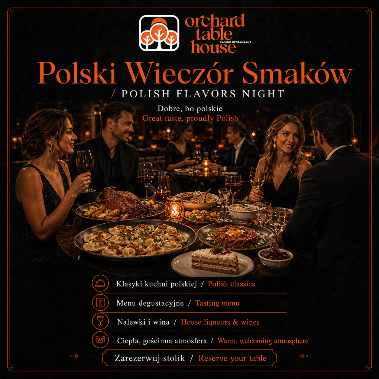 Plakat Polish Flavors Night — noc polskich smaków w Orchard Table House