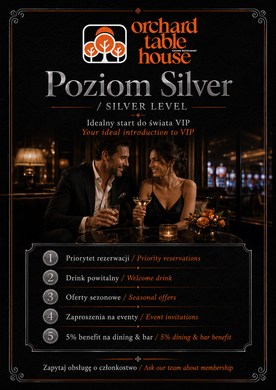 Karta członkowska Silver — program VIP Orchard Table House